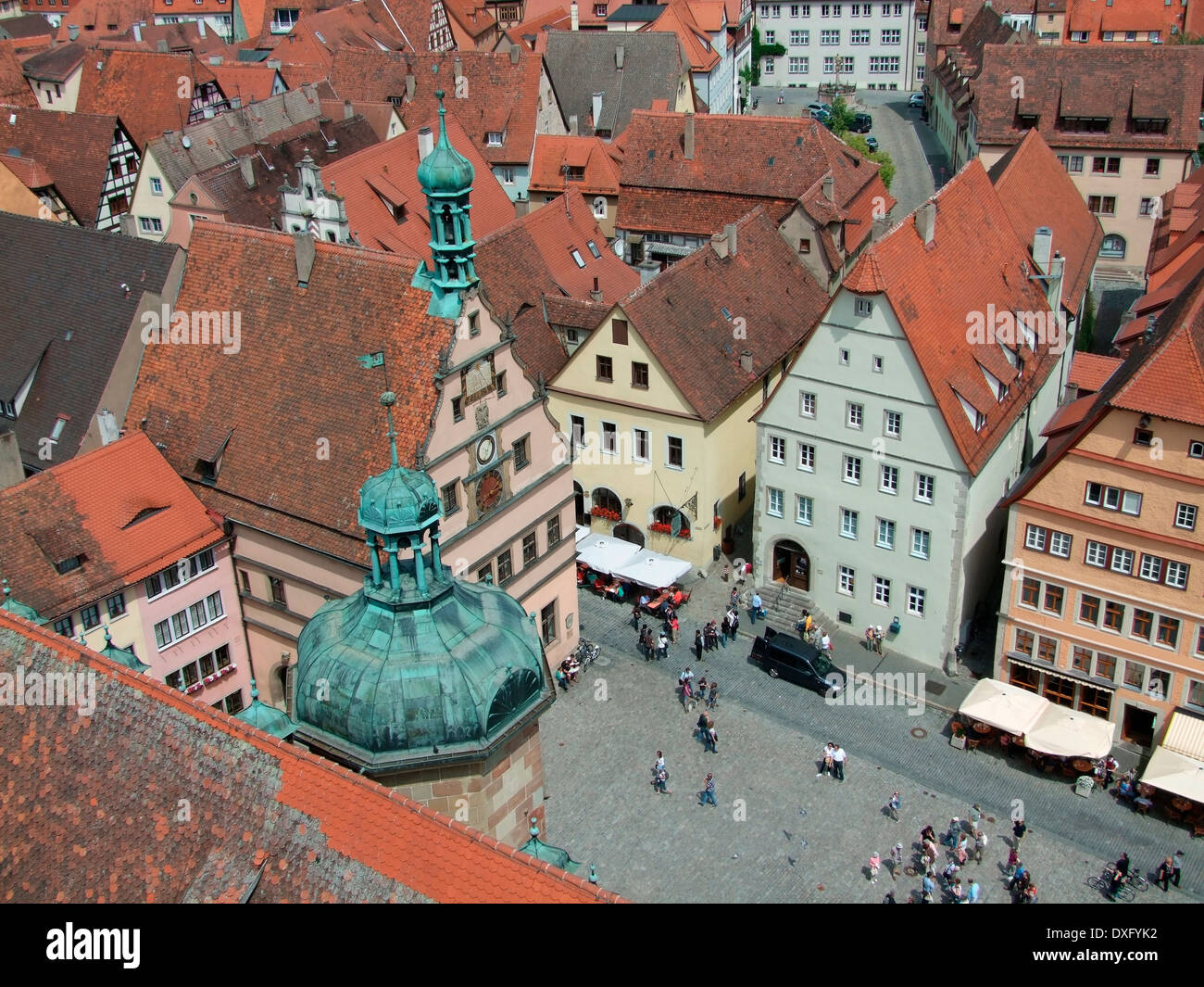 Aerial View Of Rothenburg Ob Der Tauber A Town In Middle Franconia In Bavaria Germany Stock