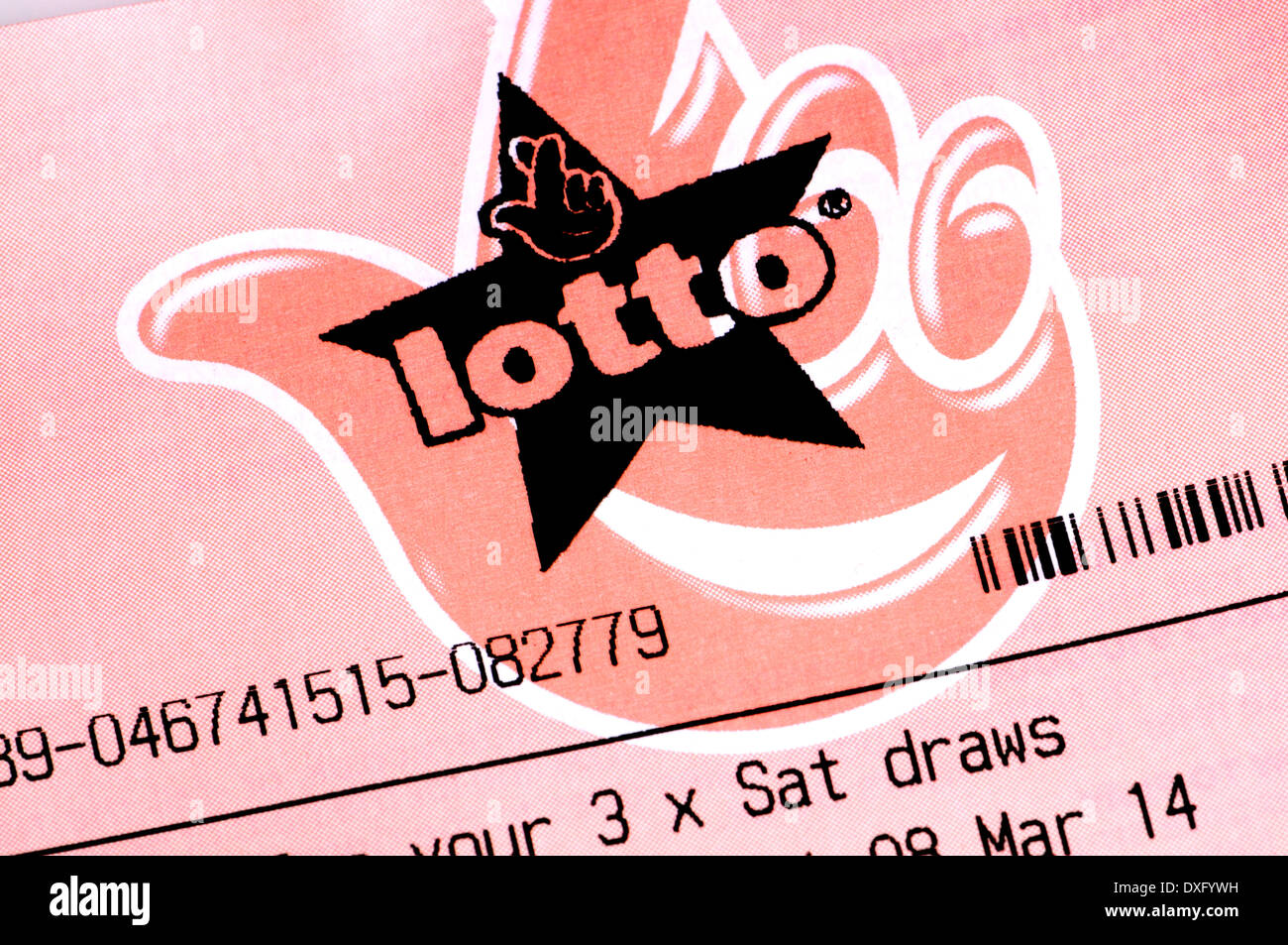 British Lotto national lottery ticket Stock Photo