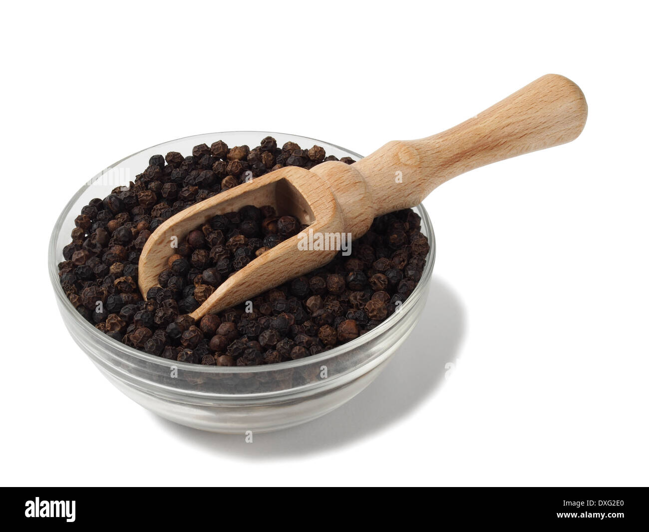 Black pepper in a bowl Stock Photo