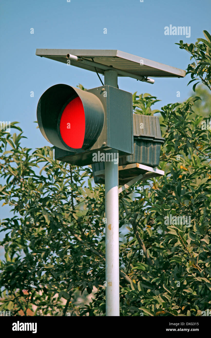 Solar powered 2024 red lights