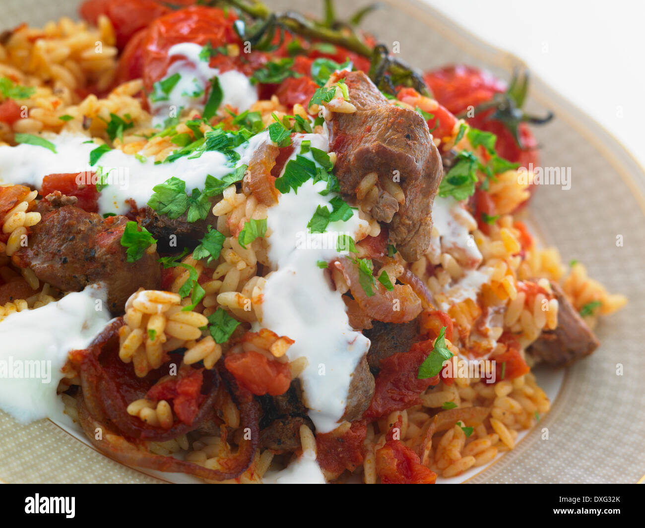 Lamb Rice And Pasta Bake Stock Photo