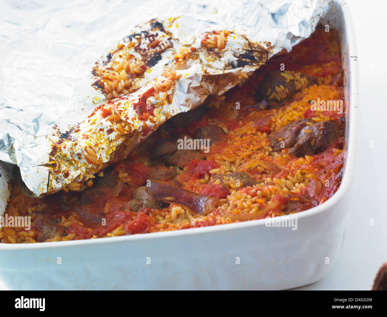 Lamb Rice And Pasta Bake Stock Photo Alamy