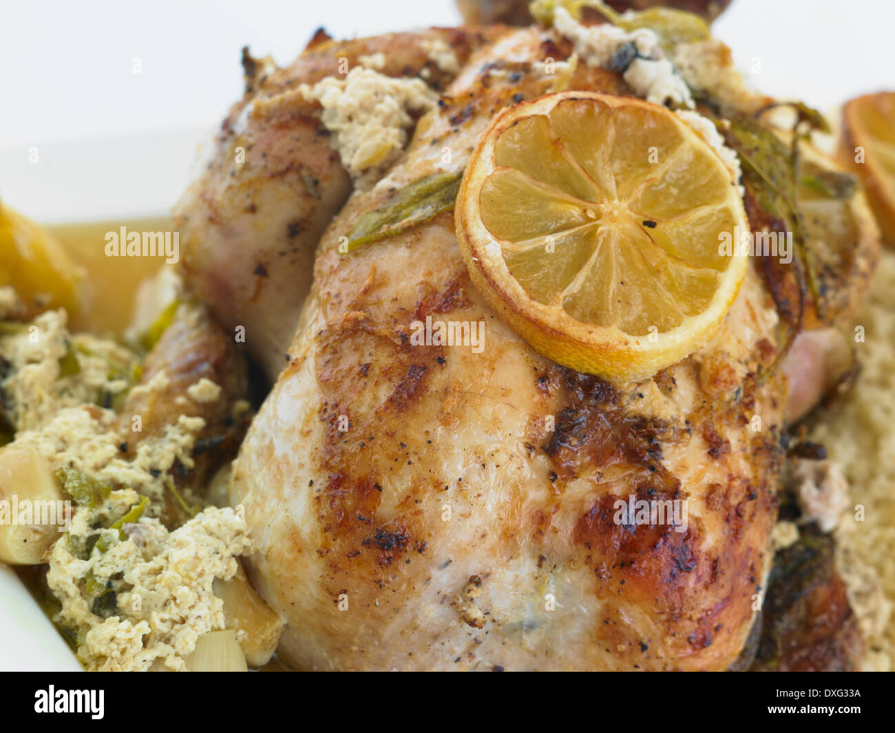 Milk And Lemon Chicken With Couscous Stock Photo Alamy