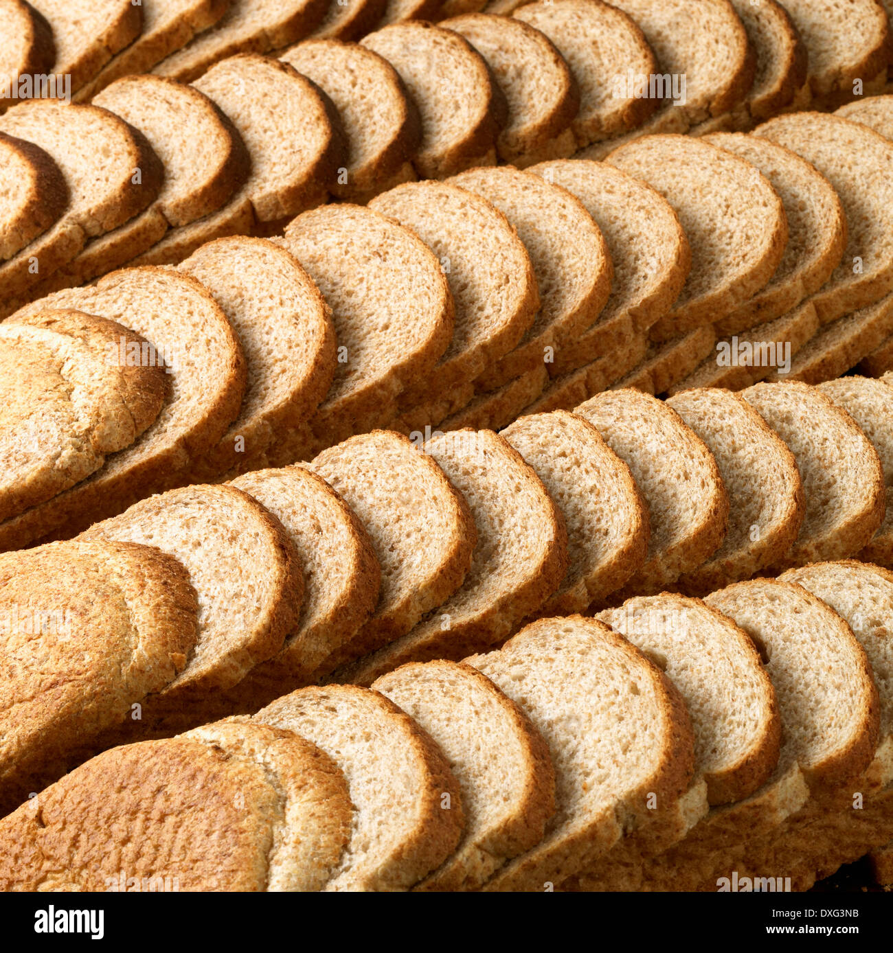 Full Frame Shot Of Wholemeal Sliced Bread Stock Photo
