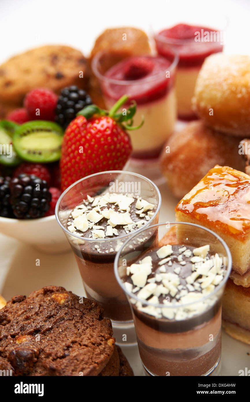 Selection Of Desserts Made With Fresh Ingredients Stock Photo