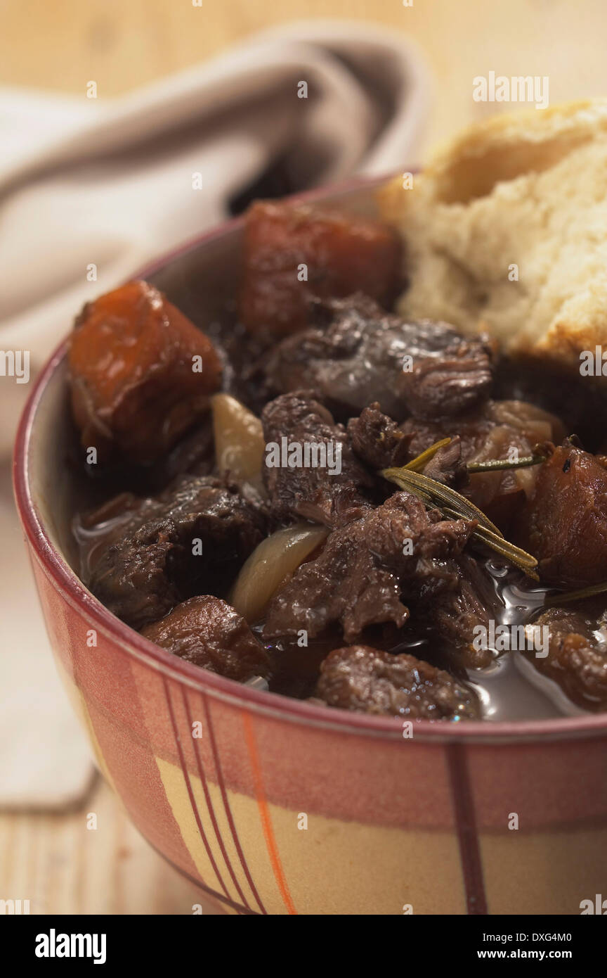 Bowl Of Homemade Venison Stew Stock Photo