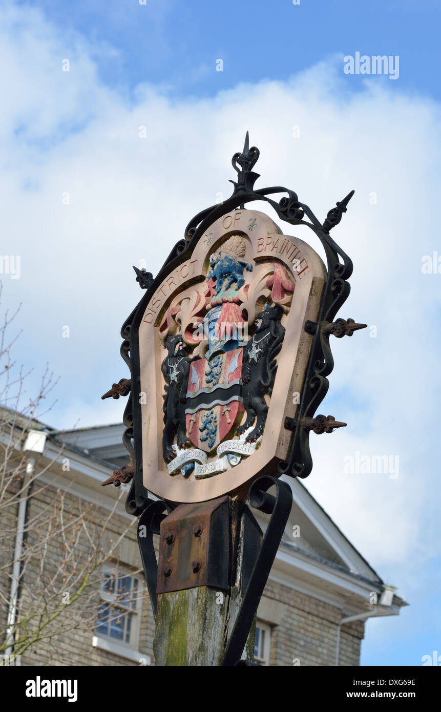 Braintree town sign Stock Photo Alamy