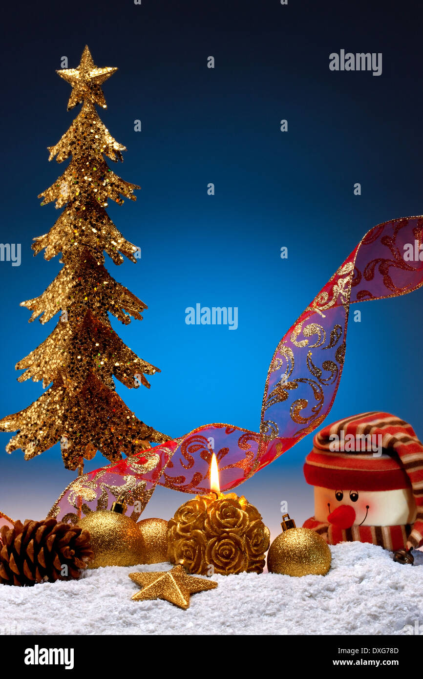Still life of Christmas decorations Stock Photo