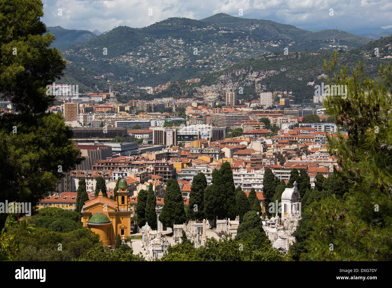 Overview of the city of Nice on the French Riviera in the South of France. Stock Photo