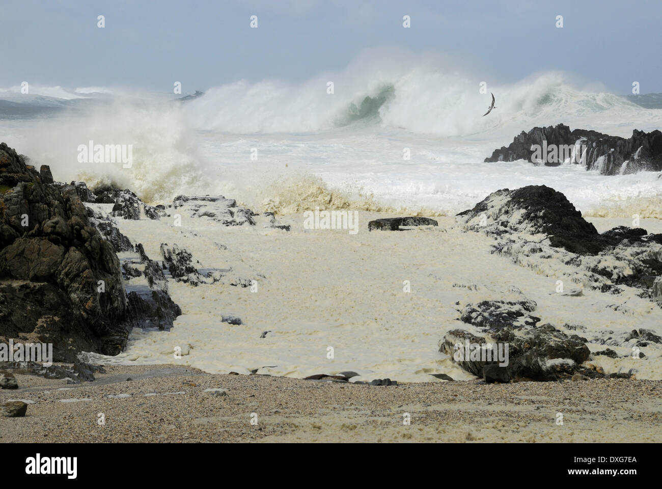 Breakers at Storms River Mouth, Western Cape, South Africa Stock Photo