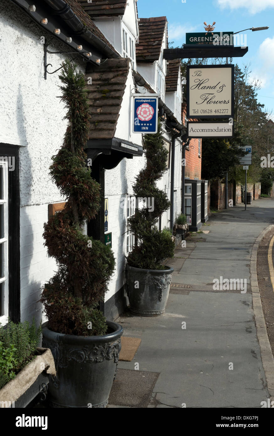 Hand & Flowers bar restaurant and public house Marlow Bucks UK Stock