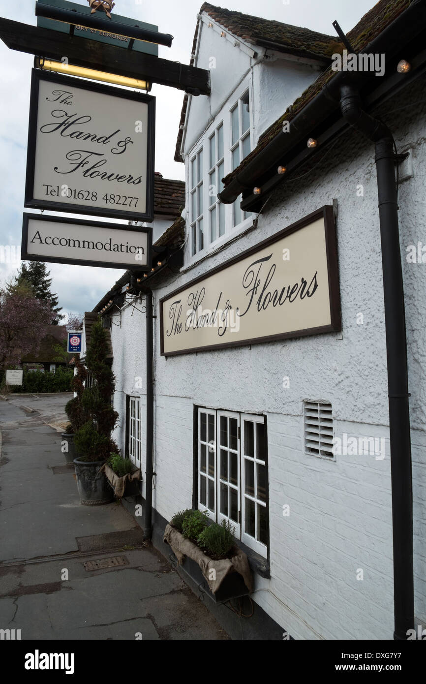 Hand & Flowers bar restaurant and public house Marlow Bucks UK Stock