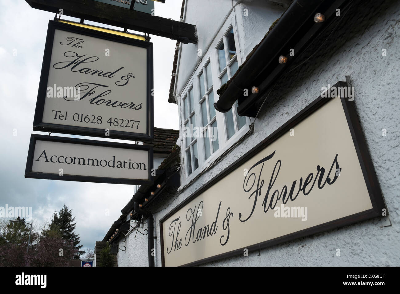 Hand & Flowers bar restaurant and public house Marlow Bucks UK Stock
