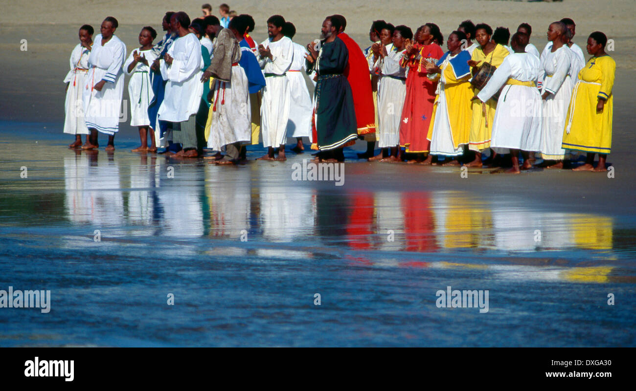 Zion Christian Church, ZCC, baptism in the sea, on the beach Stock Photo