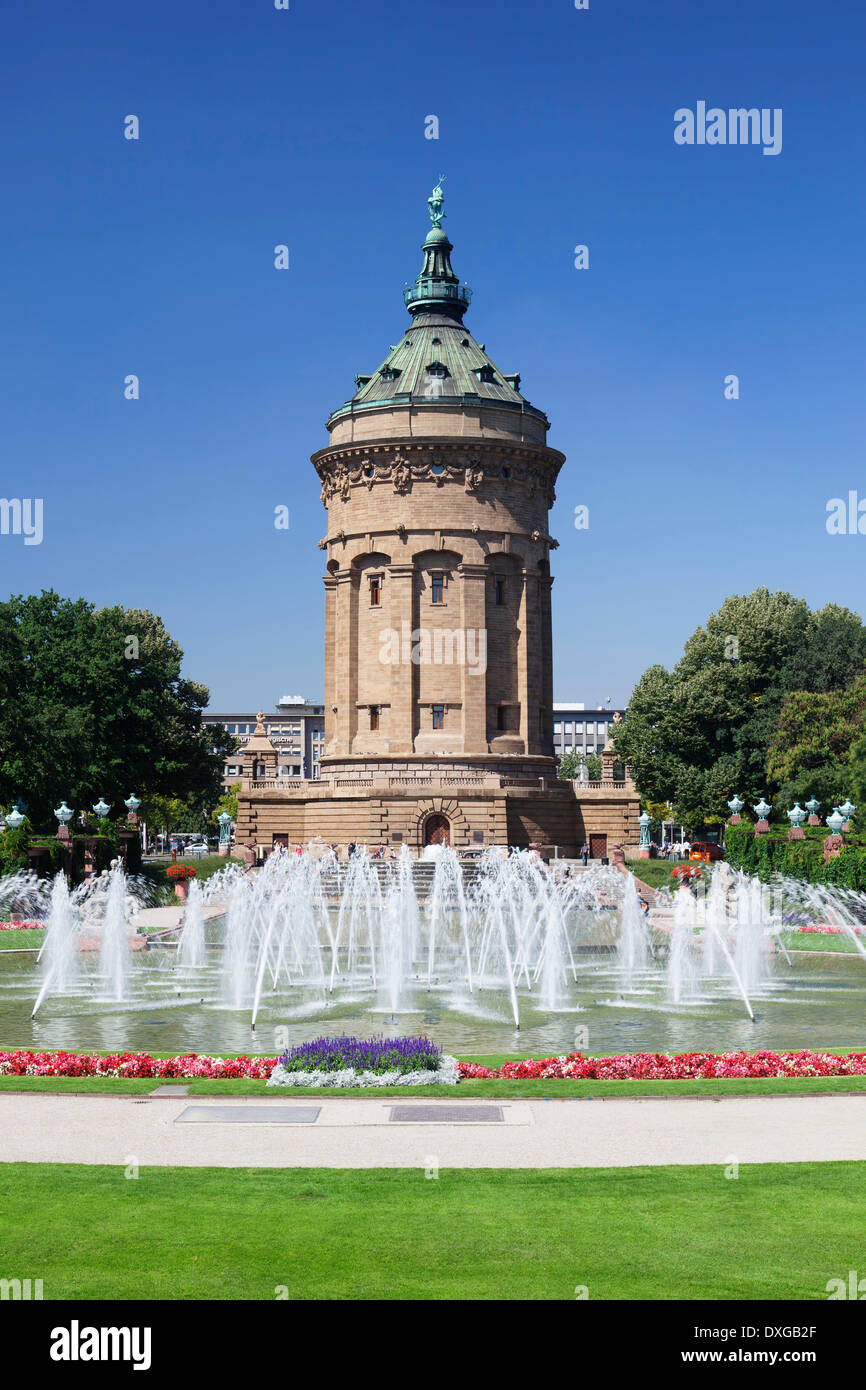 Wasserturm, water tower, Mannheim, Baden-Württemberg, Germany Stock