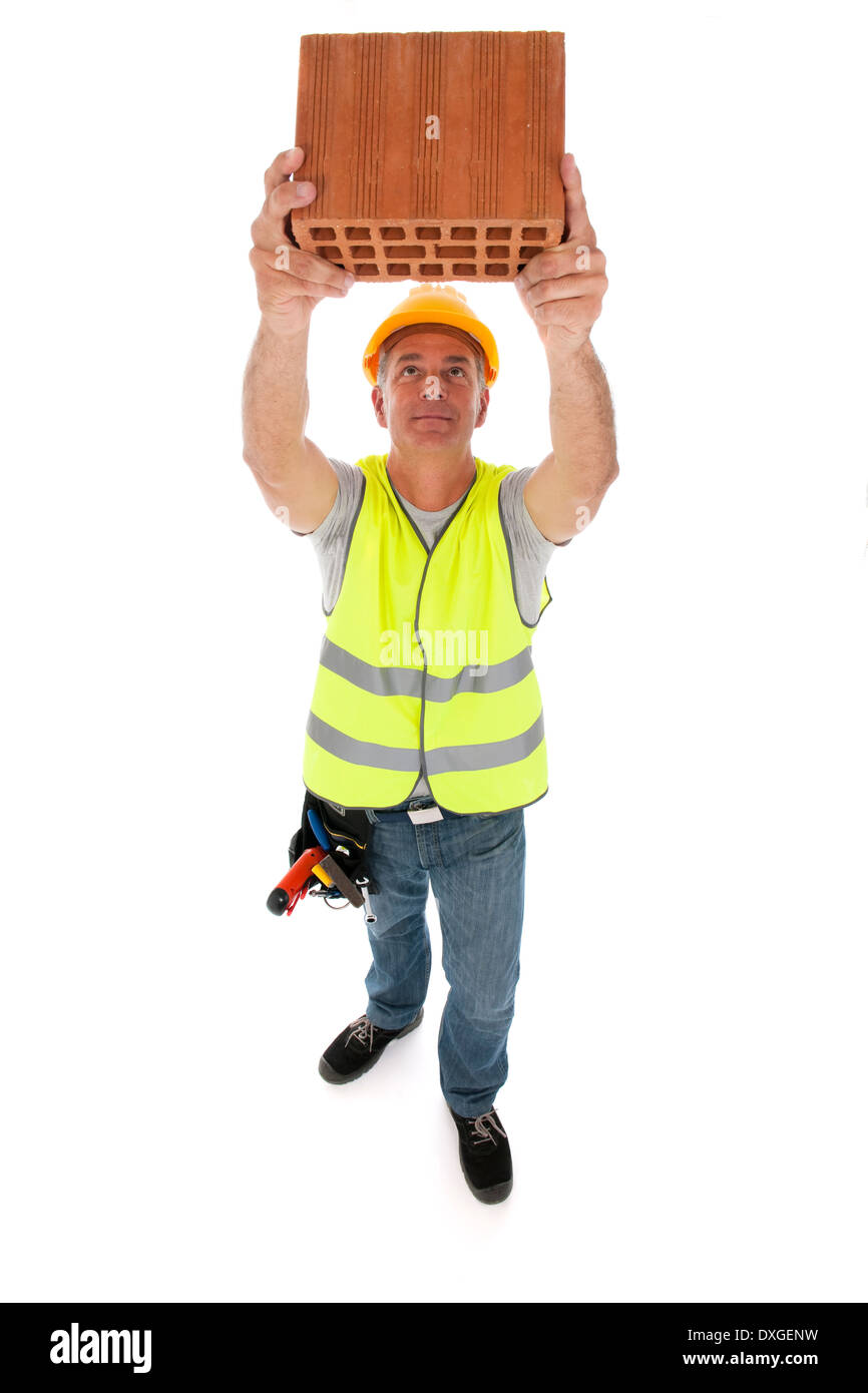 Construction wearing hard hat vest Cut Out Stock Images & Pictures Alamy