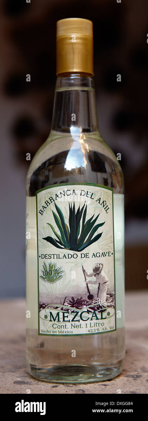 America, Mexico, Michoacán state, Morelia city, Mezcal wine Stock Photo