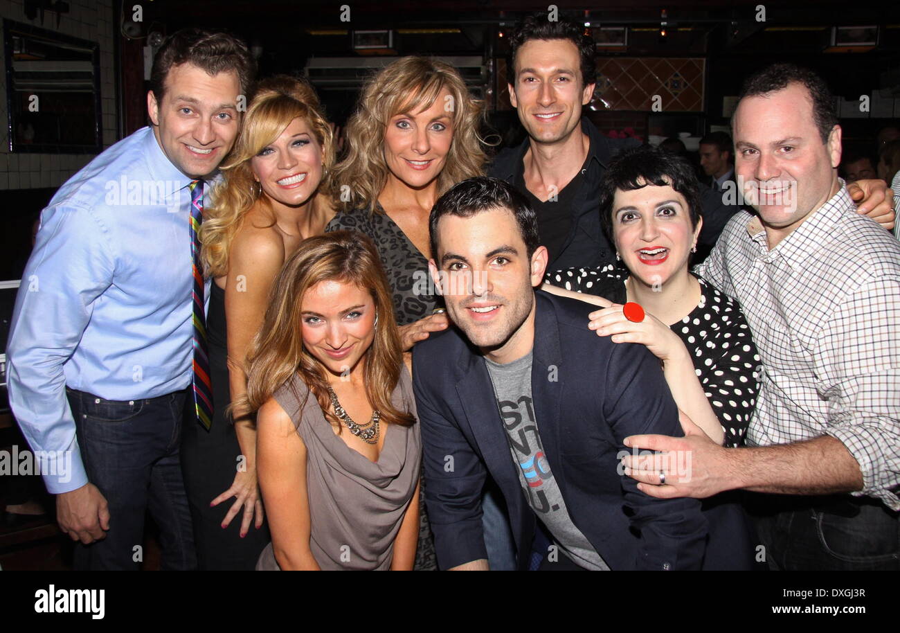 Graham Rowat, Felicia Finley, Judy McLane, Aaron Lazar,Christy Altomare, Zak Resnick, Lauren Cohn and Dan Cooney 11th Anniversary party for the Broadway hit musical 'Mamma Mia' held at Toloache restaurant Where: New York City, United States When: 18 Oct 2012 Stock Photo