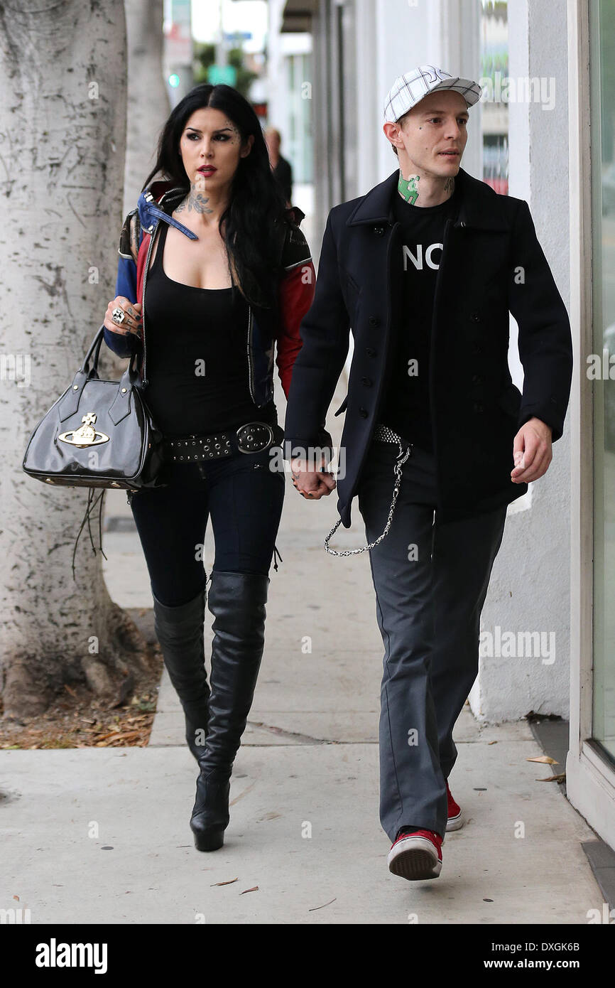 Kat Von D and deadmau5 aka Joel Thomas Zimmerman Kat Von D arrives at