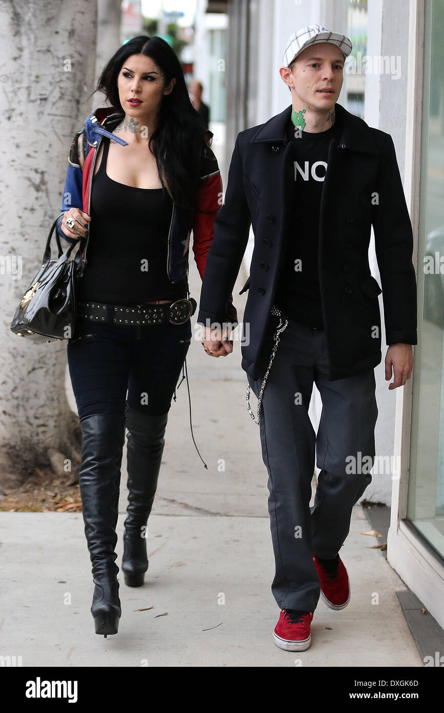 Kat Von D and deadmau5 aka Joel Thomas Zimmerman Kat Von D arrives at