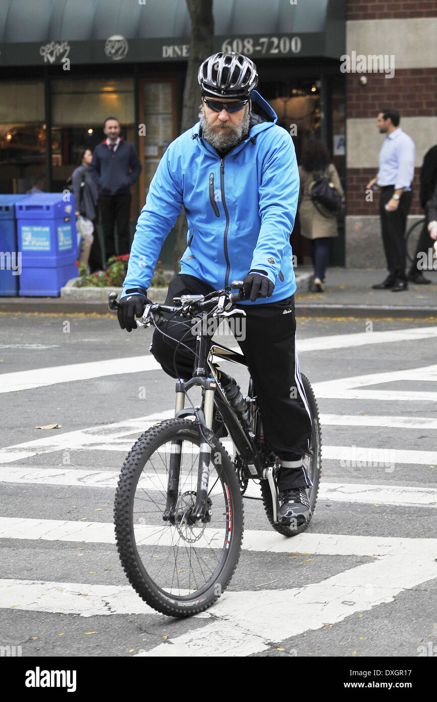 Russell Rode Russell Crowe takes his bike out for a ride Featuring: Russell Crowe ...