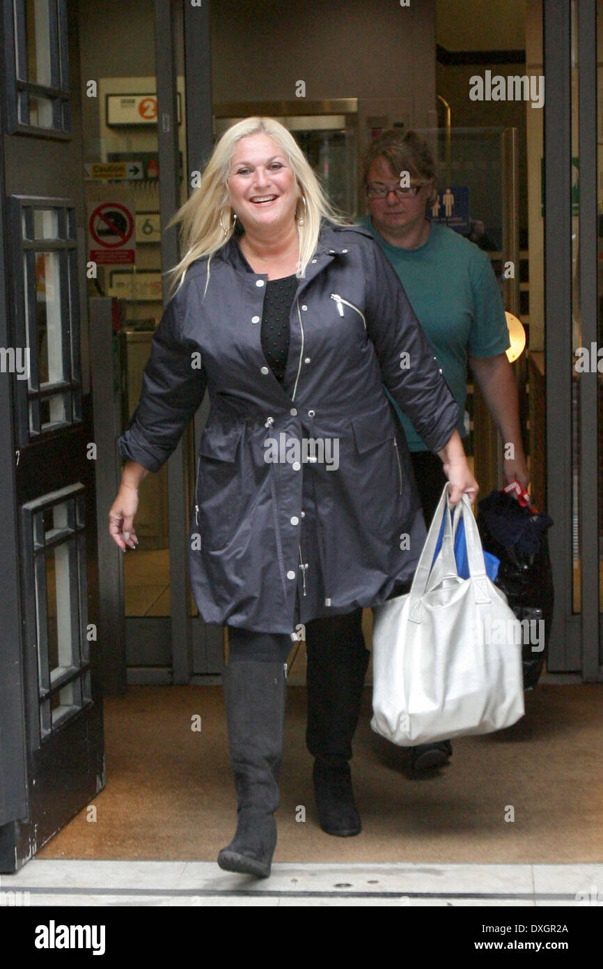 Vanessa Feltz Celebrities are seen leaving Radio 2 Studios London