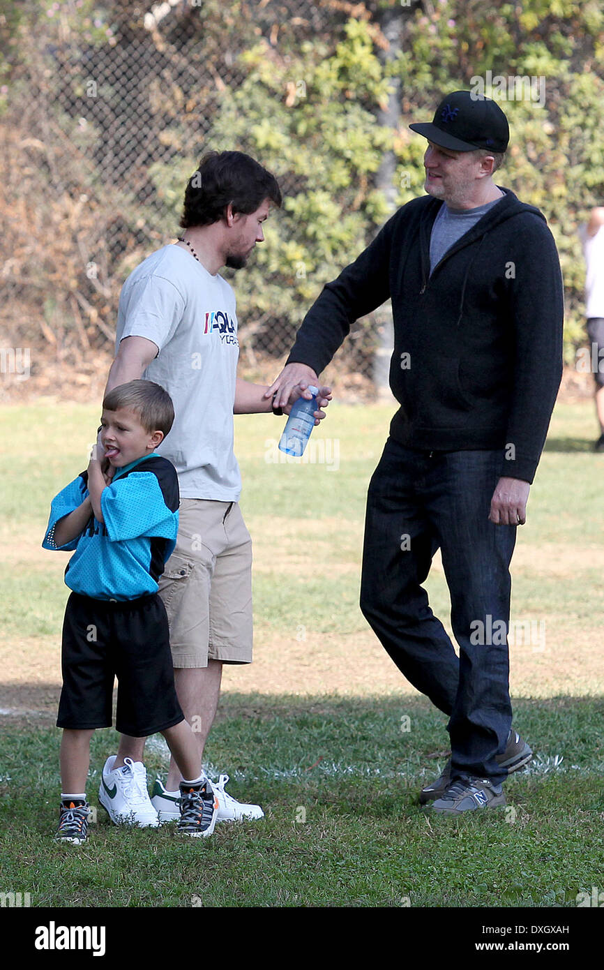 Mark Wahlberg with son Michael Wahlberg, as he bumps into ...