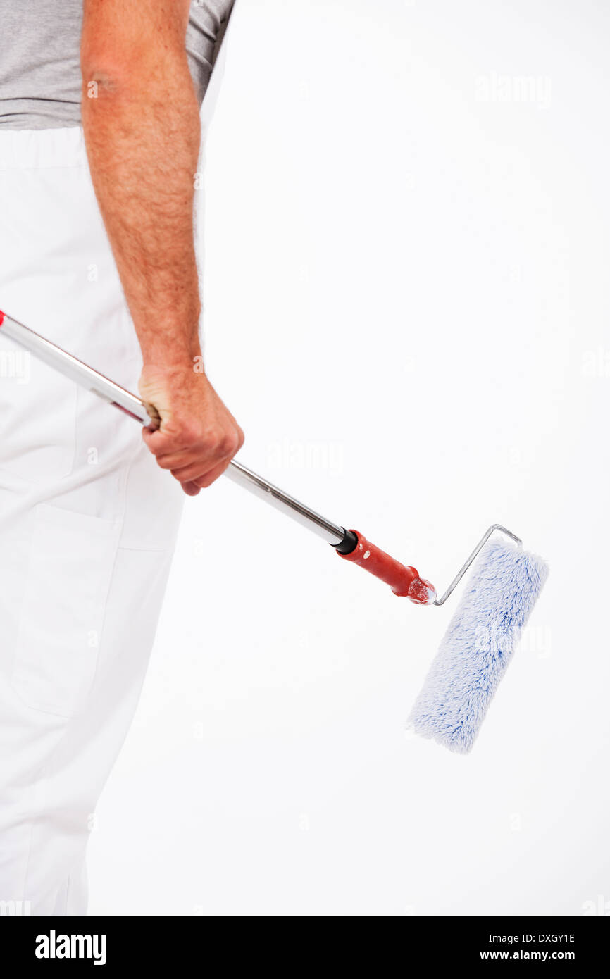 House painter in overalls Stock Photo Alamy