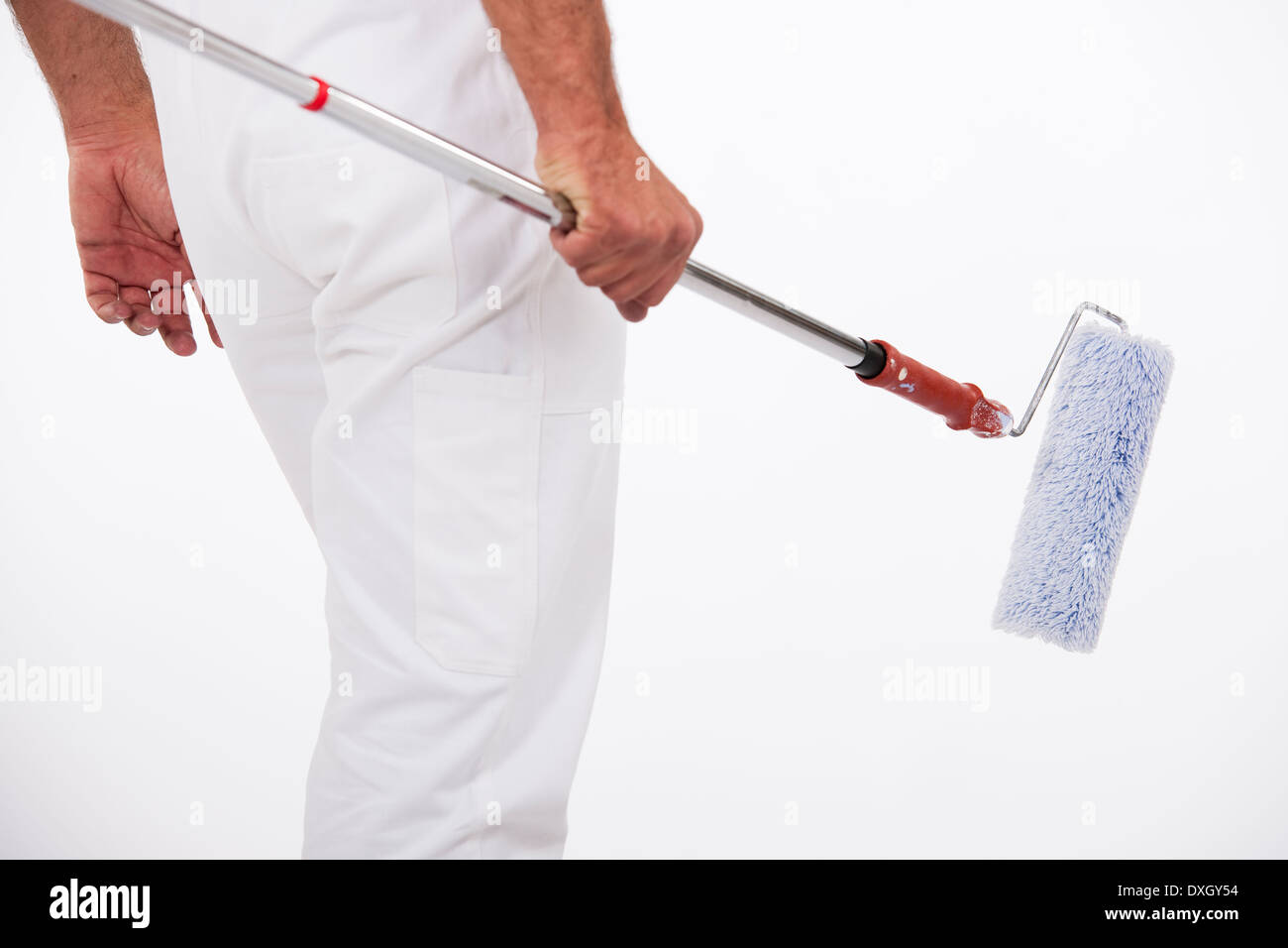 House painter in overalls Stock Photo Alamy