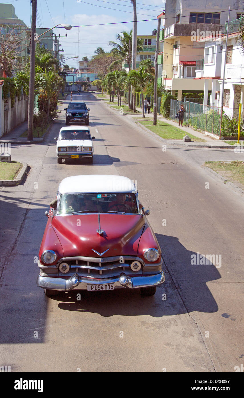 Vintage American car Vedado Havana Cuba Stock Photo