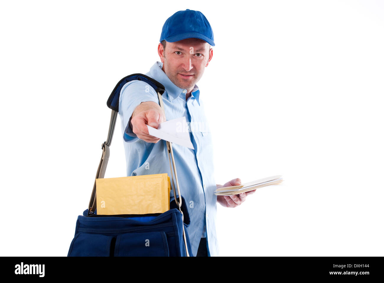 Mailman delivering mail Stock Photo Alamy
