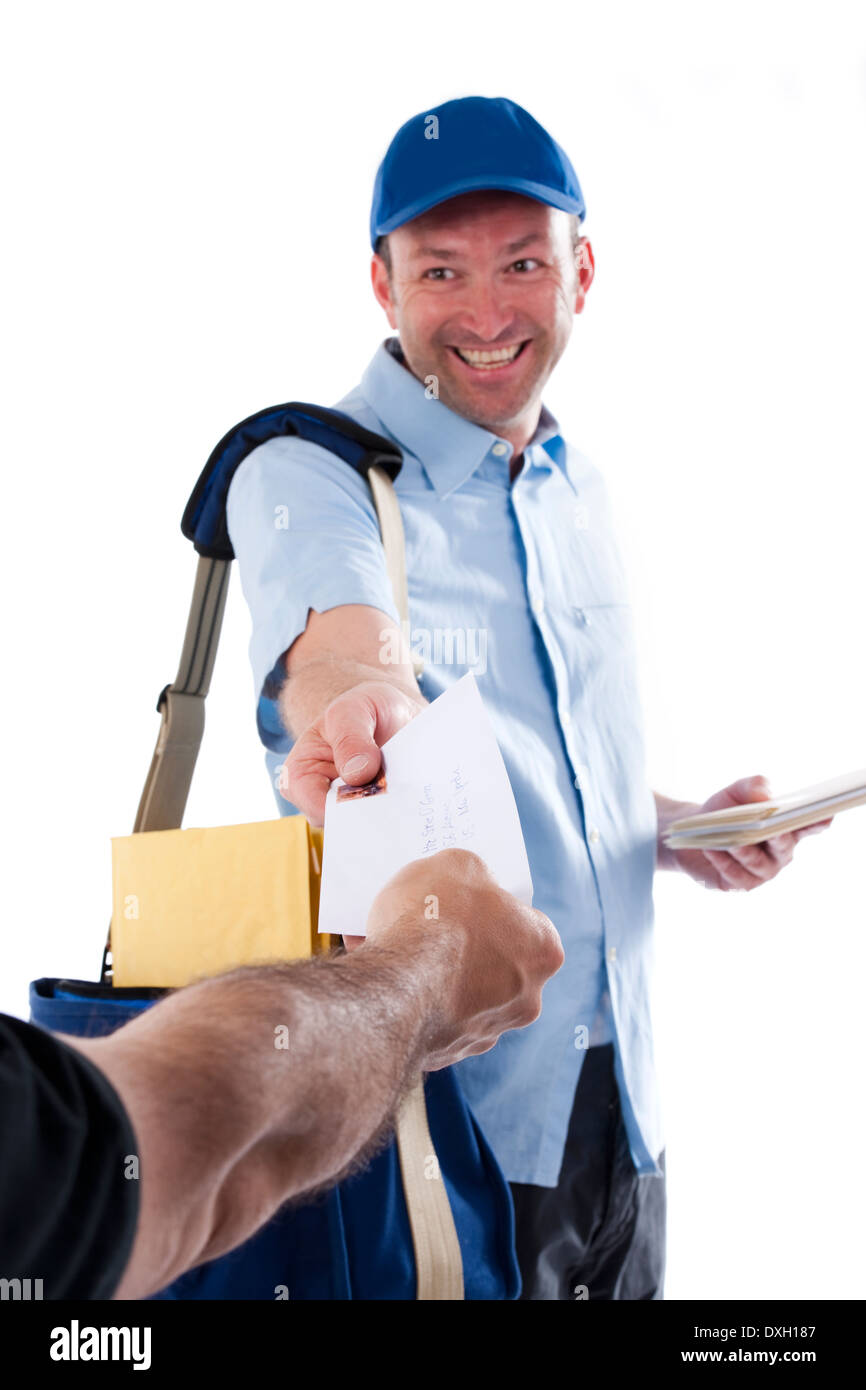 Mailman delivering mail Stock Photo Alamy