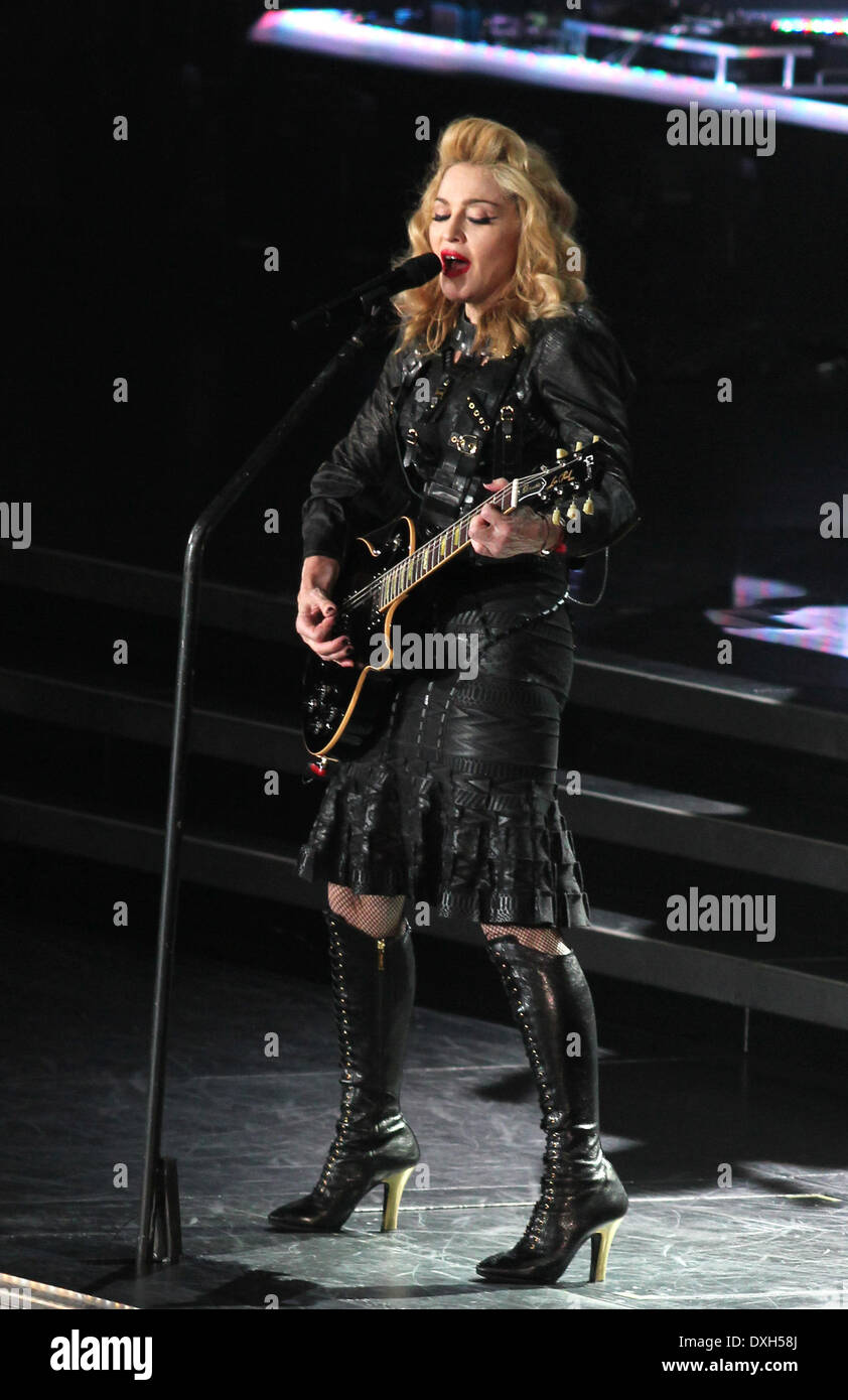 Madonna performs live during her MDNA Tour at Madison Square Garden