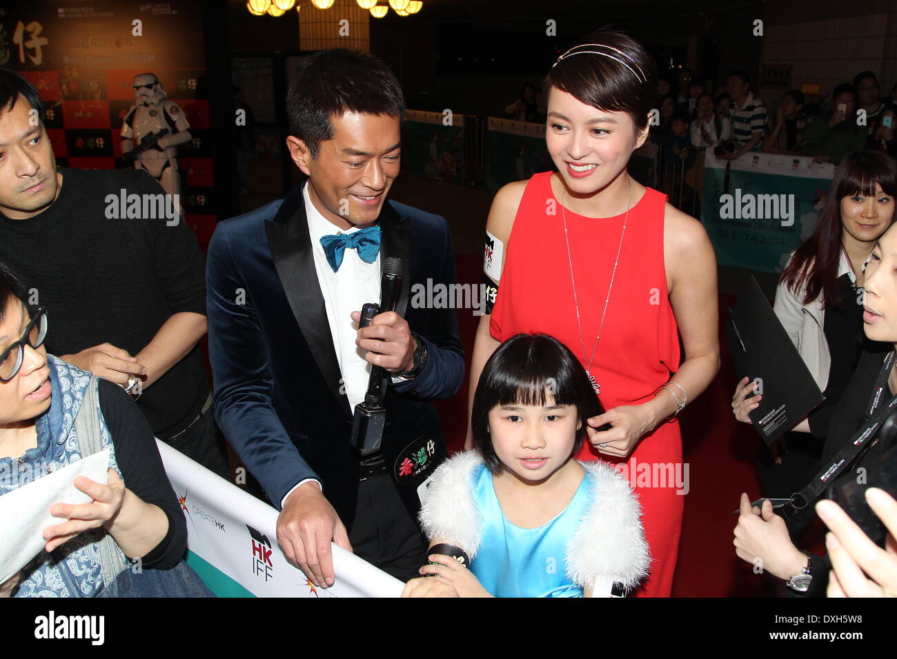 Hong Kong, China. 24th Mar, 2014. Actor Louis Koo and actress Gigi Leung at premiere of film Aberdeen in Hong Kong, China on Monday March 24, 2014. Credit:  TopPhoto/Alamy Live News Stock Photo
