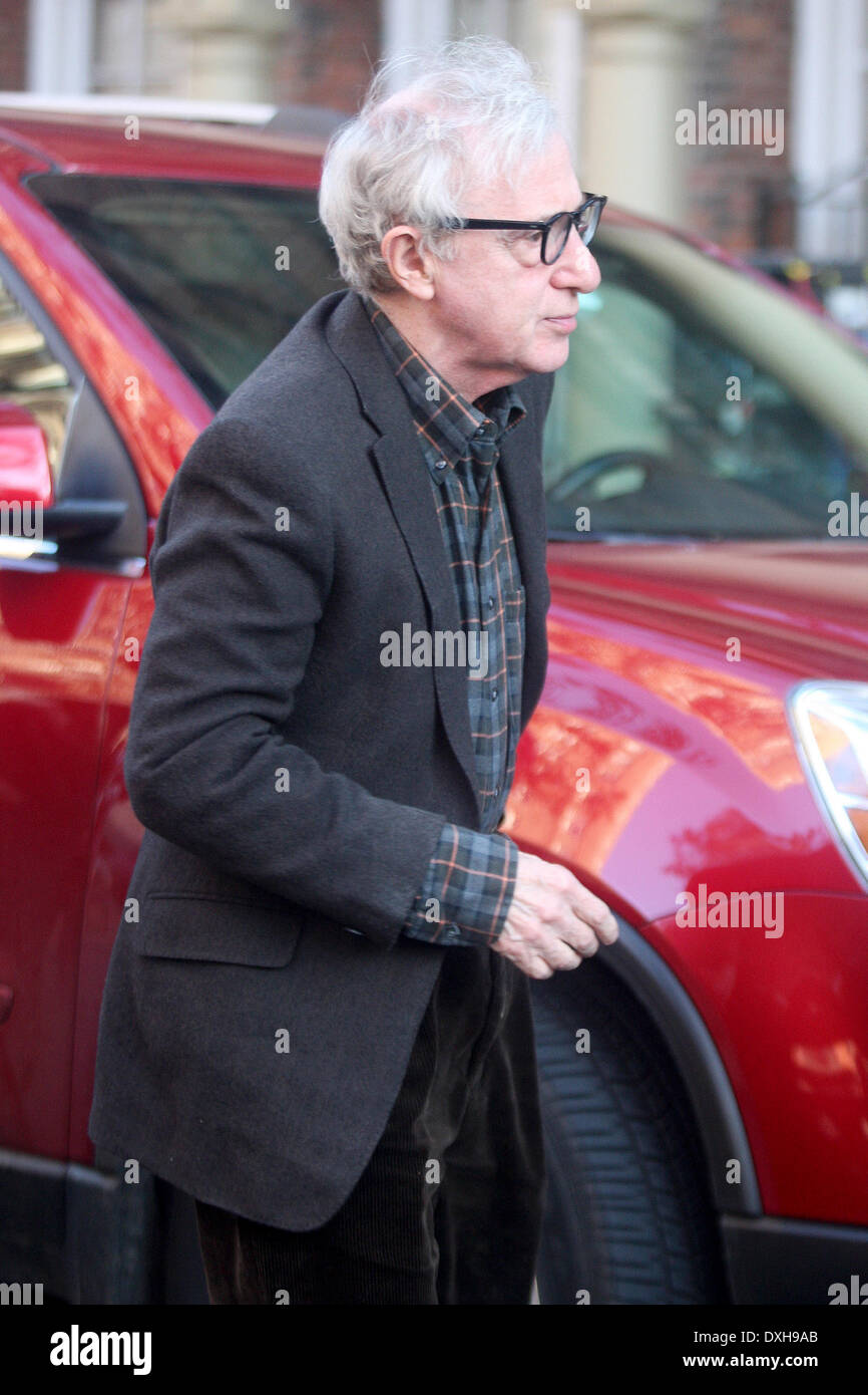 Woody Allen Celebrities on the set of 'Fading Gigolo' shooting on