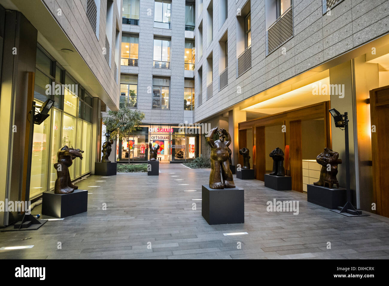 Many art galleries at The Gate Village district in the DIFC Dubai