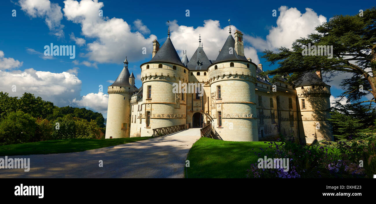 15th century castle Château de Chaumont, acquired by Catherine de Medici in 1560. Chaumont-sur-Loire, Loir-et-Cher, France Stock Photo