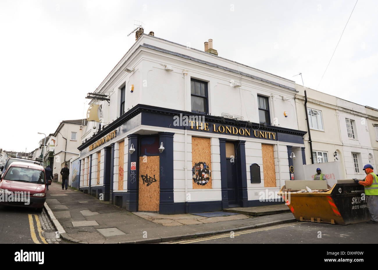 The closed down London Unity pub in Islingword Road Brighton UK Stock Photo
