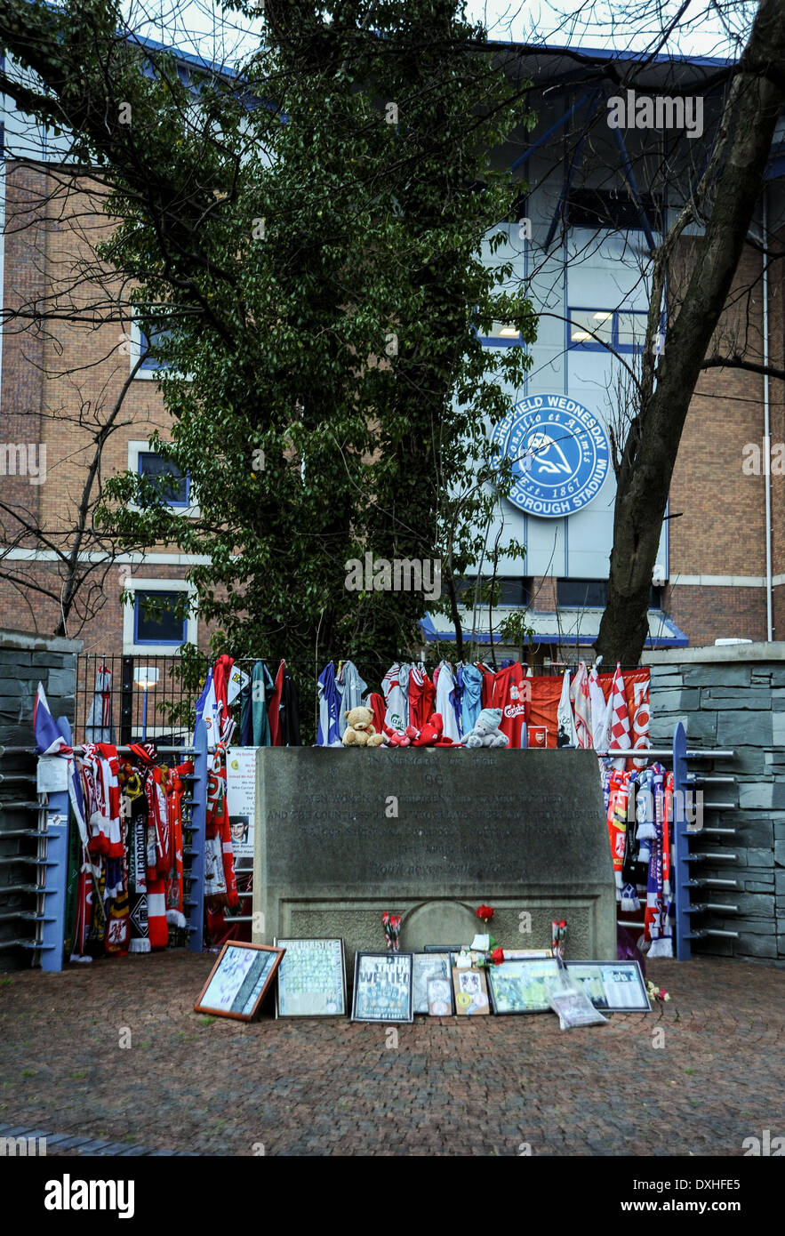 Memorial to football fans who died in the Hillsborough tragedy of 1989
