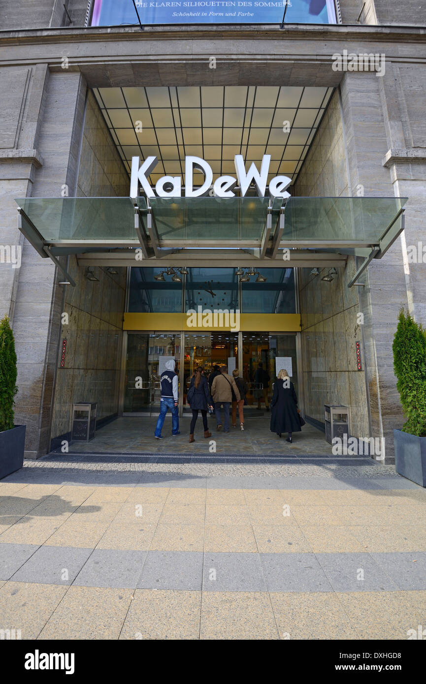 Main entrance, KaDeWe department store, Tauentzienstrasse, Berlin, Germany  / Kaufhaus des Westens Stock Photo - Alamy