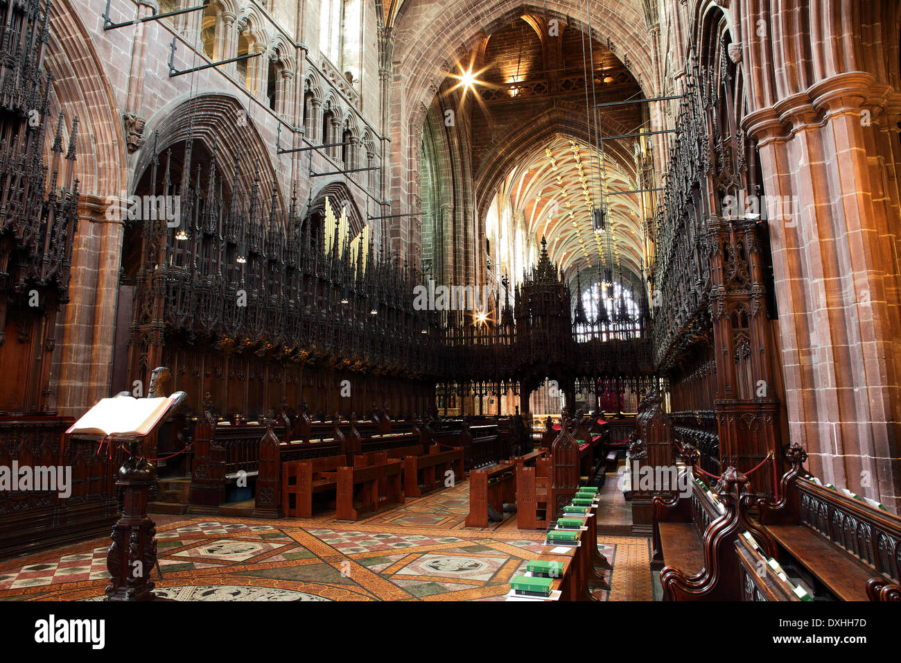 One of (25) images related to internal aspects of Chester Cathedral by photographer Peter Wheeler. Please view full set individually. Stock Photo