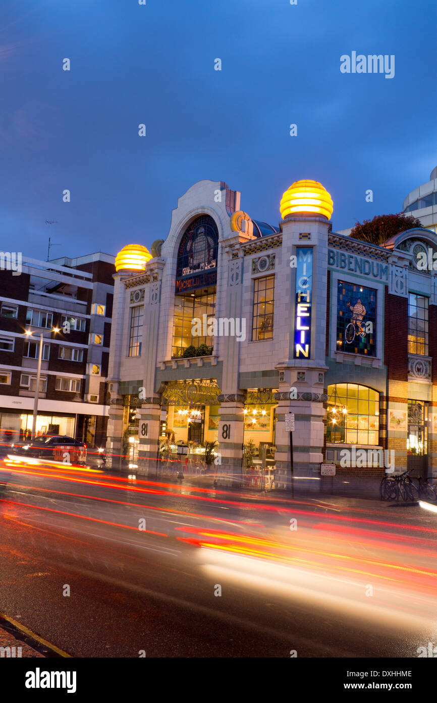 Bibendum Restaurant Michelin House at night Fulham Road South Kensington London England UK Stock Photo