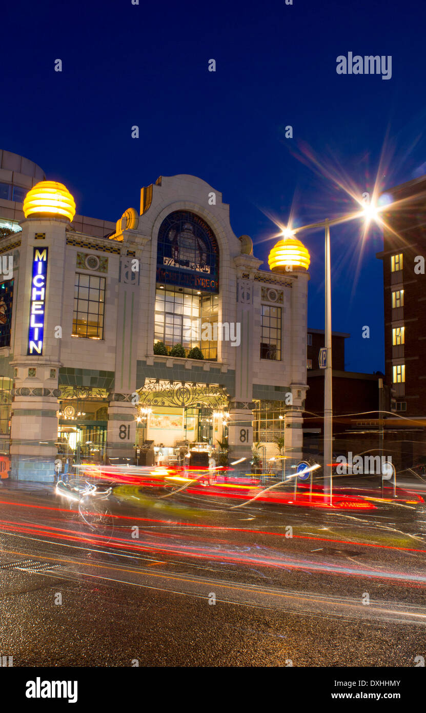 Bibendum Restaurant Michelin House at night Fulham Road South Kensington London England UK Stock Photo