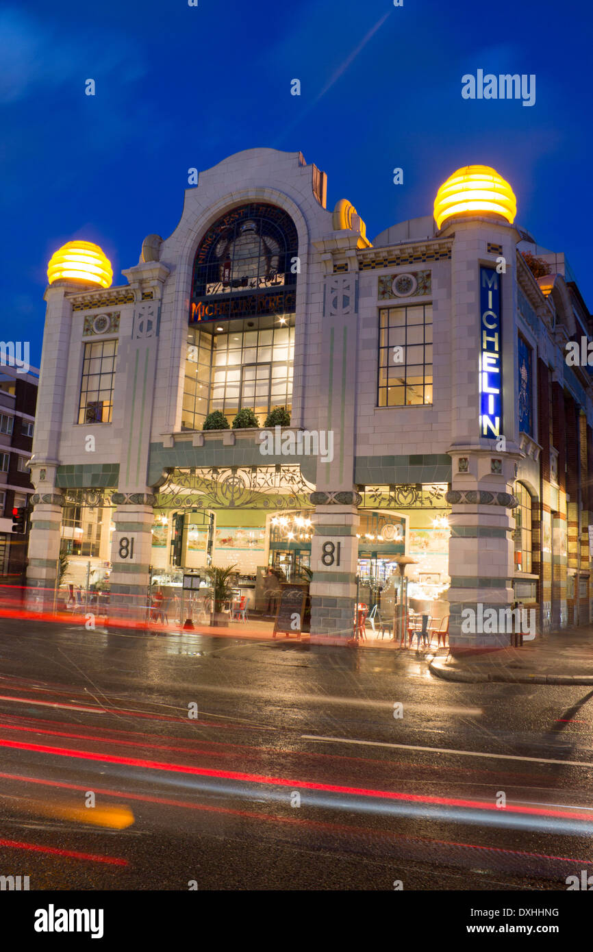 Bibendum Restaurant Michelin House at night Fulham Road South Kensington London England UK Stock Photo