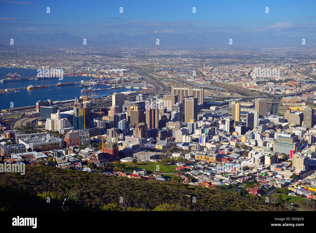 Towncentre of Cape Town, view from Signal Hill, Cape Town, Western Cape, South Africa, Africa Stock Photo