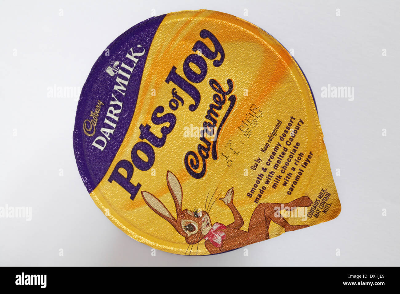 Cadbury Dairy Milk Pots of Joy Caramel isolated on white background