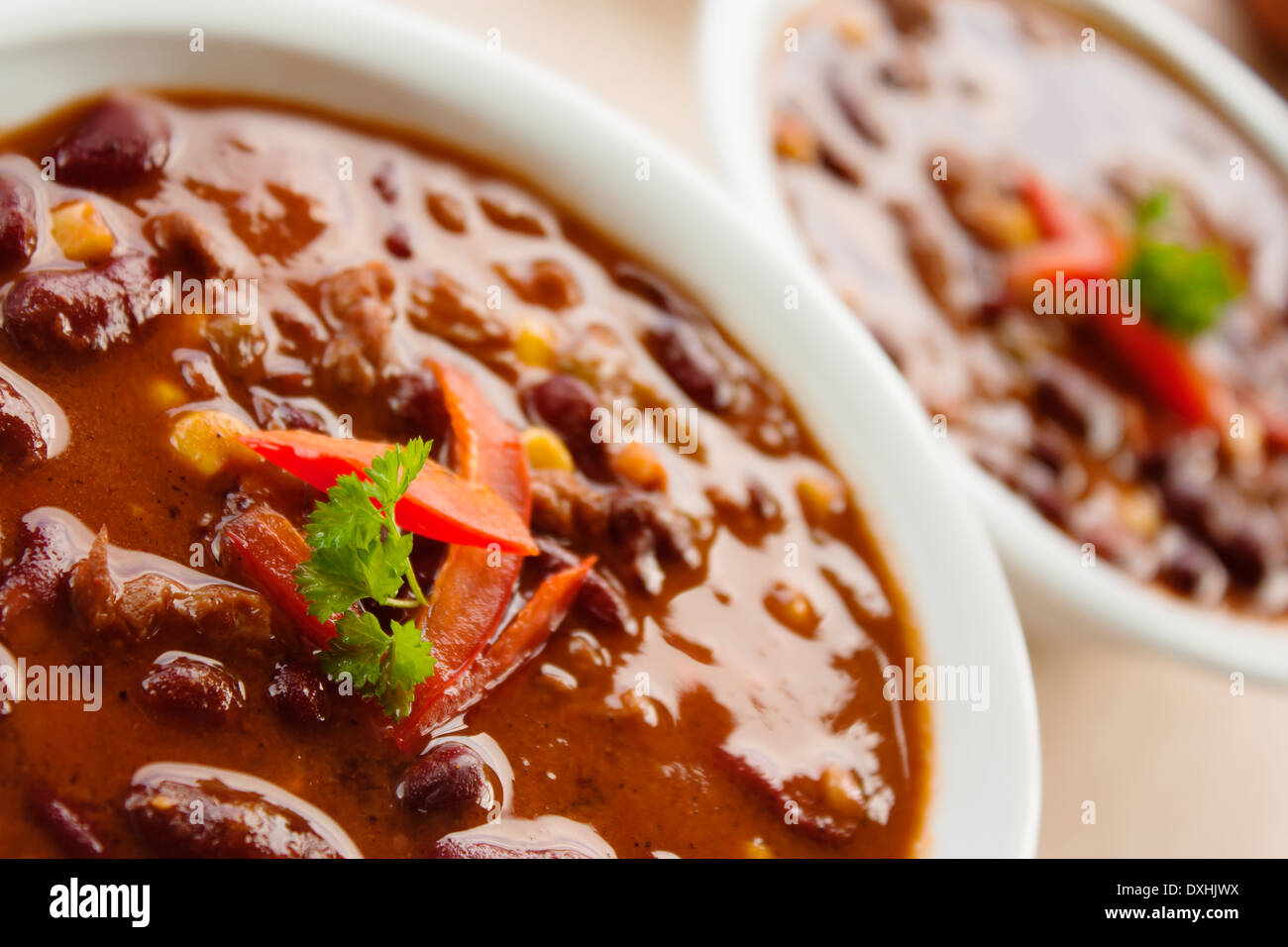 Chili con carne. Mexican bean soup Stock Photo Alamy