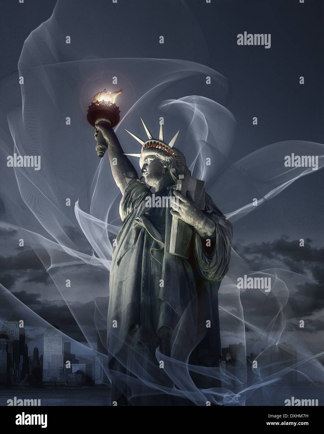 USA - NEW YORK: Statue of Liberty (Digital Art) Stock Photo