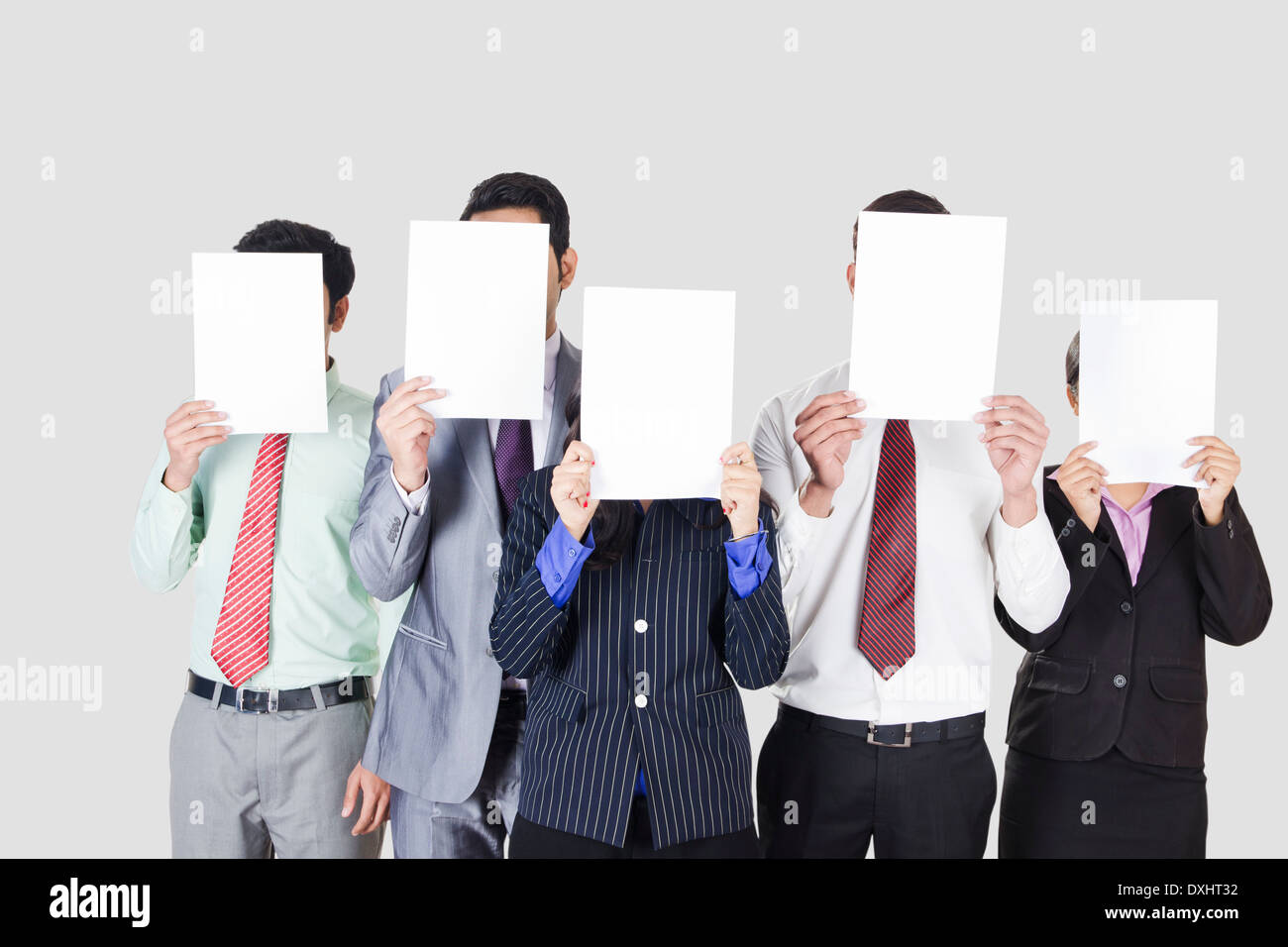 Indian Business People Standing and Obscured Face Stock Photo