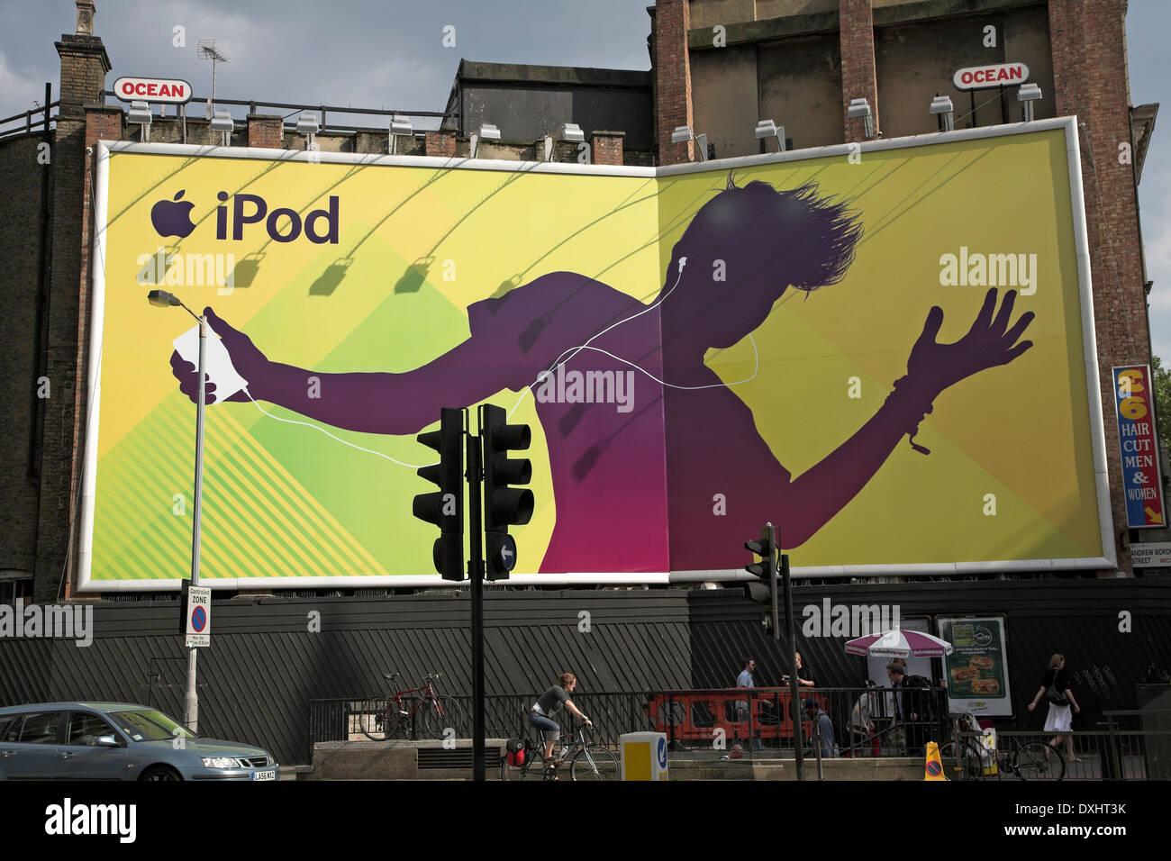 Huge bill board advertising poster for Apple iPod in central London, England Stock Photo